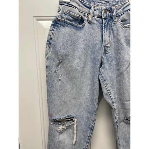 Old navy Women's Curvy OG Straight denim jeans light wash distressed size 4 - Picture 3 of 7